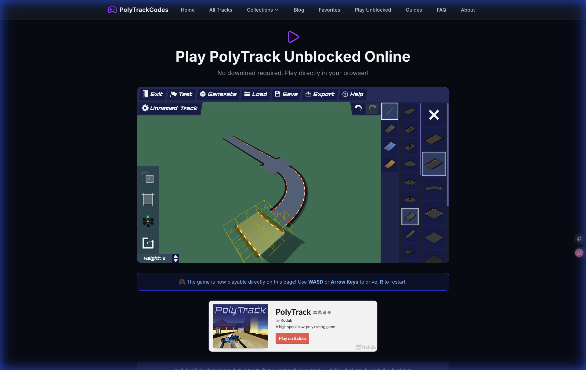 PolyTrack Editor Interface