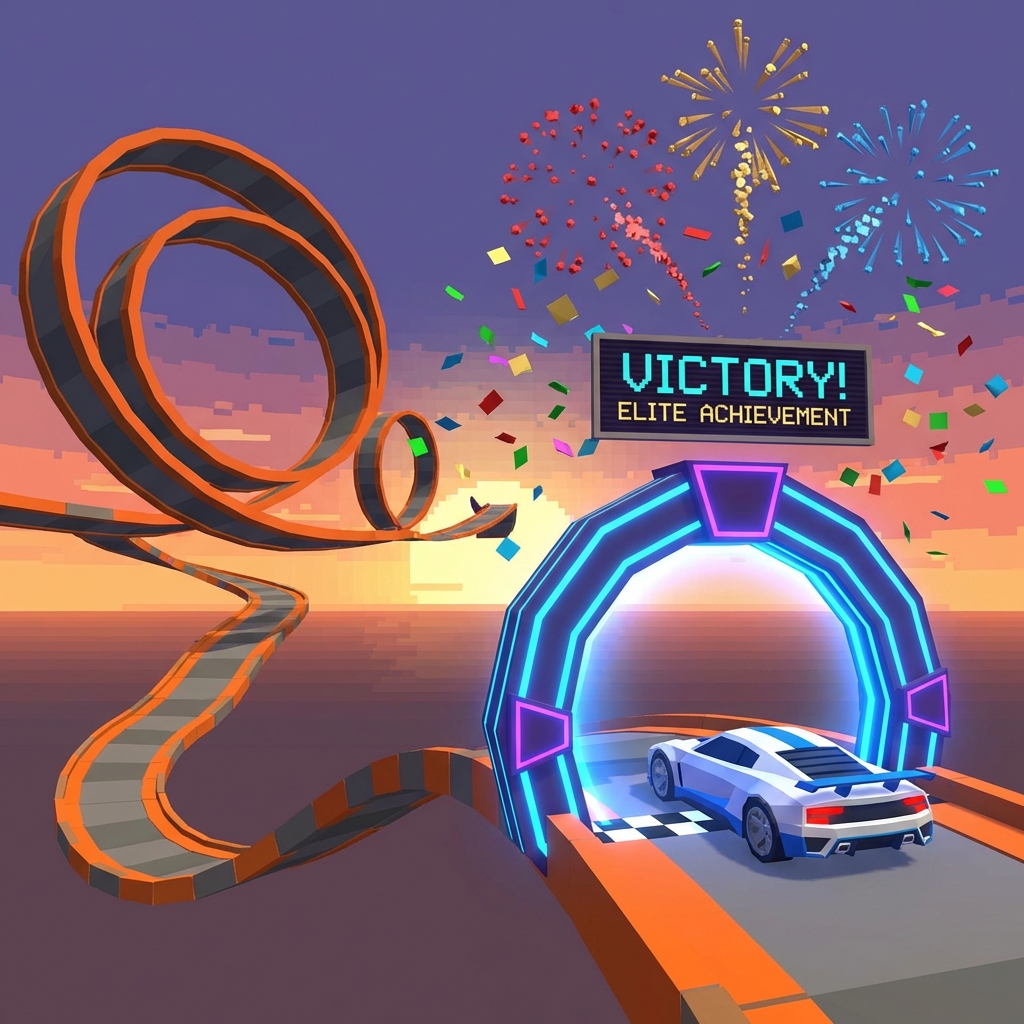 PolyTrack Victory Screenshot