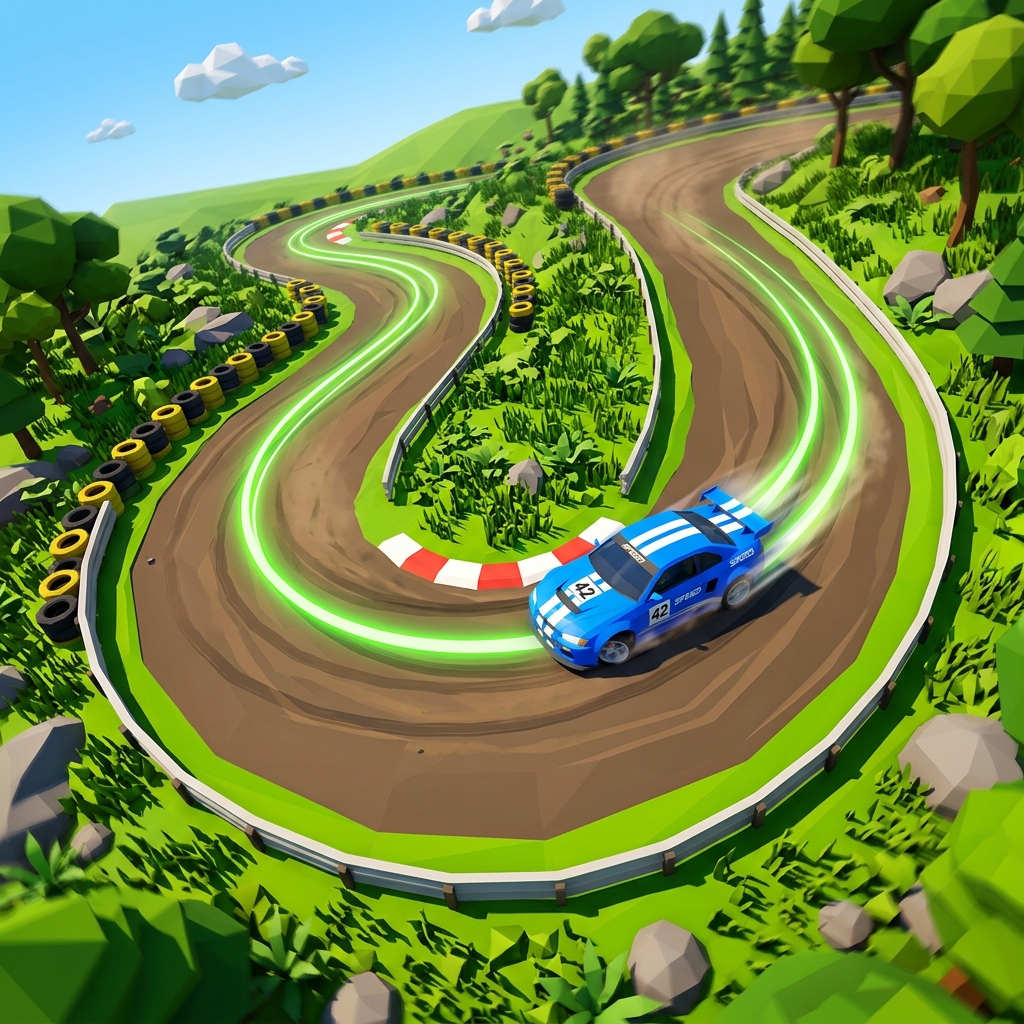 Racing through a Summer environment track